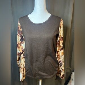 LuLaRoe Brown and Tan Long Sleeve Sweater